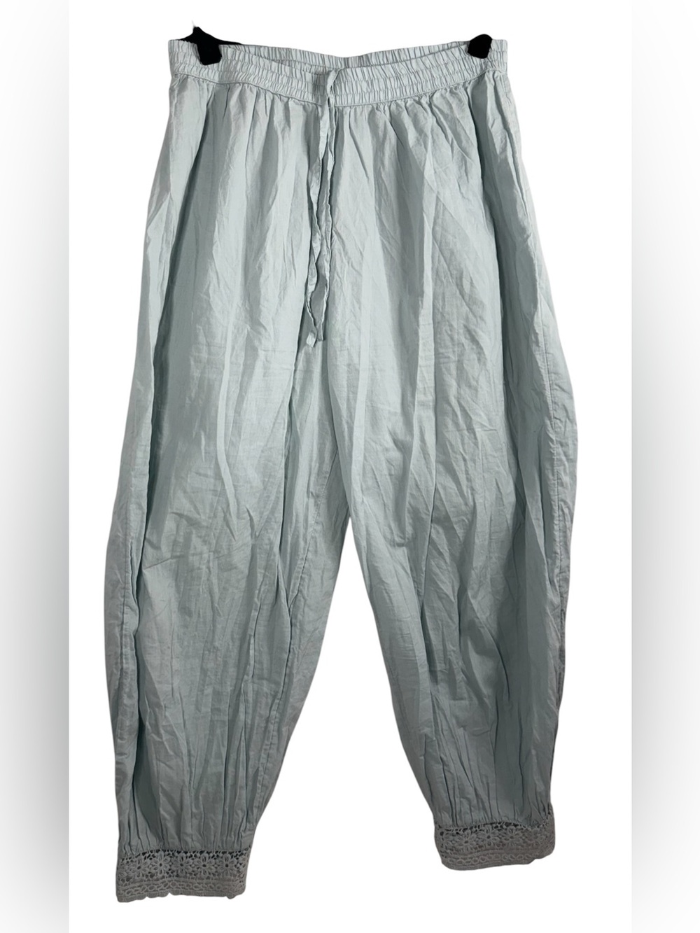 Light blue pijama pants crochet Detailed harem style